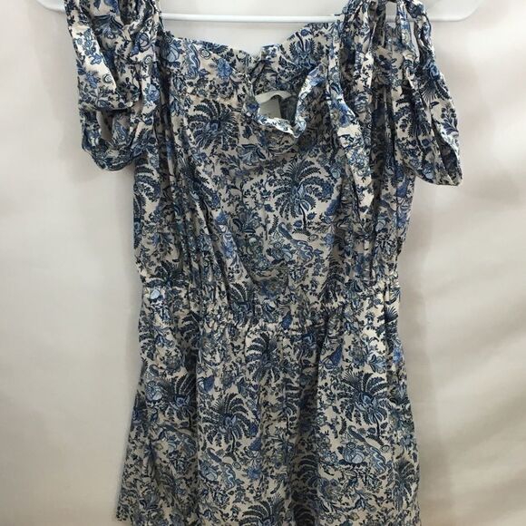 NWOT H&M Romper Size 4 Blue and White 100% Cotton - Picture 1 of 3
